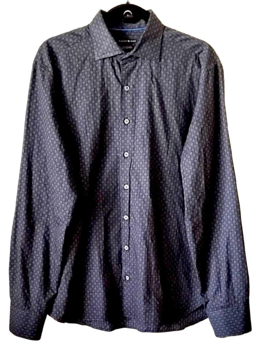 Limited Edition 81/165 Traveller Shirt L 100% Cotton Blue Tan Textured